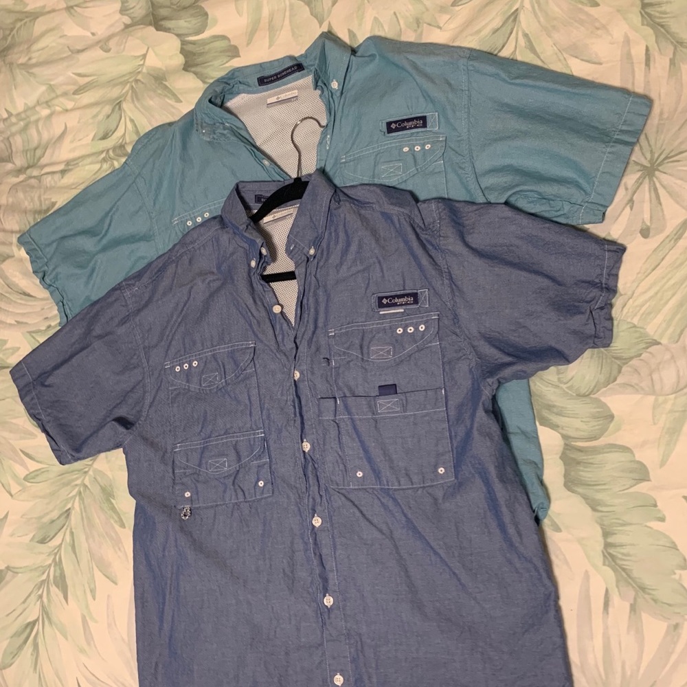 Columbia button down fishing shirts